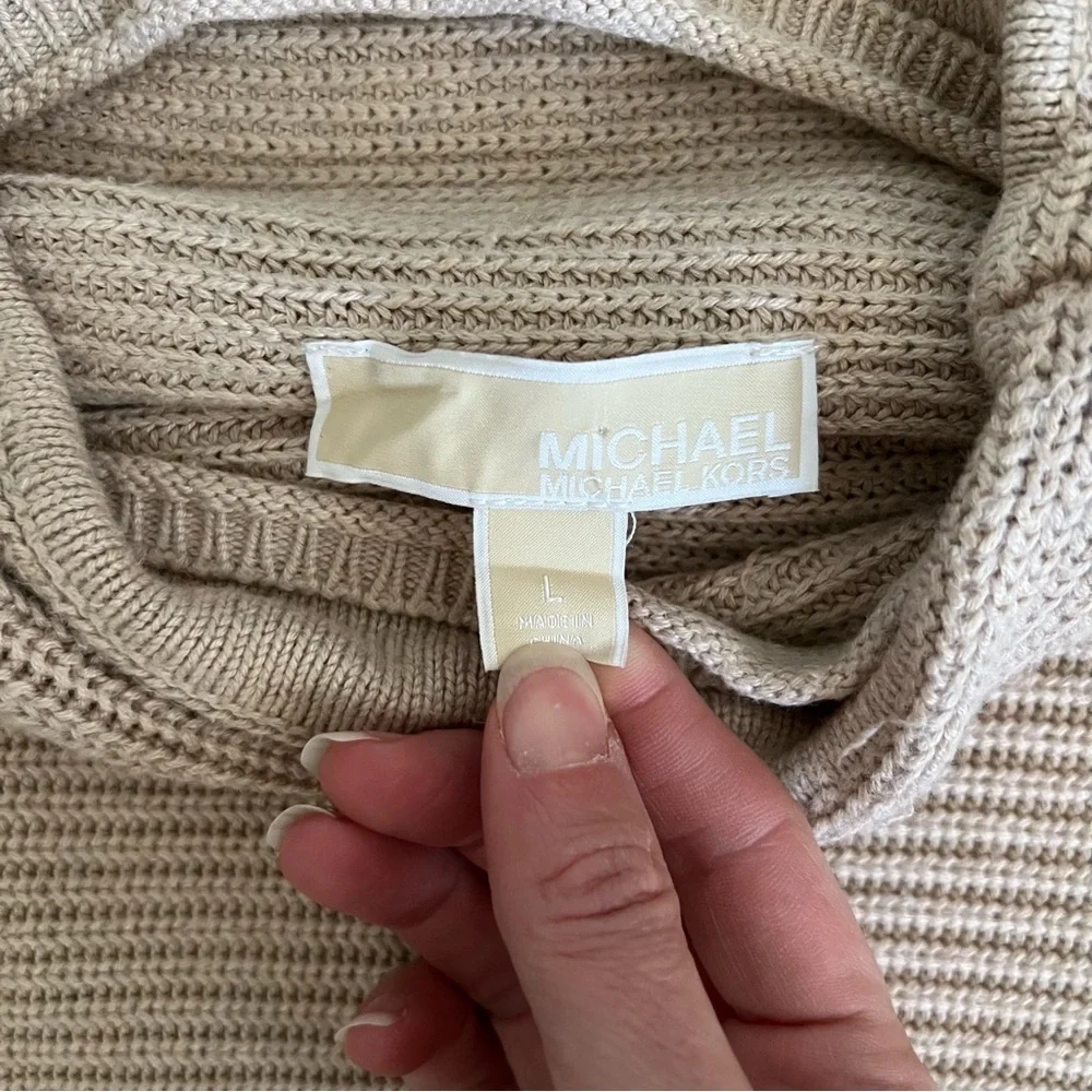 Michael Kors Cream Turtleneck Knit Sweater